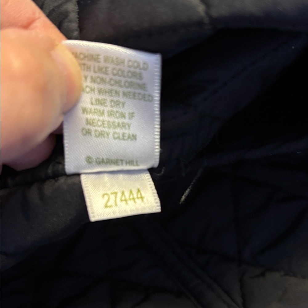 EUC Garnet Hill Modern Quilted Car Coat Sz 14 Black NO HOOD - Picture 5 of 5